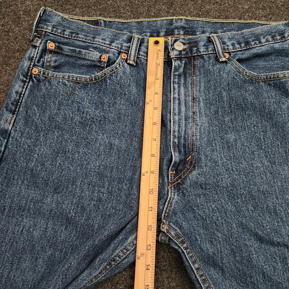 Levis 505‎ Mens 36x32 Blue Straight Leg Denim Jeans Medium Wash USA Cowboy Work